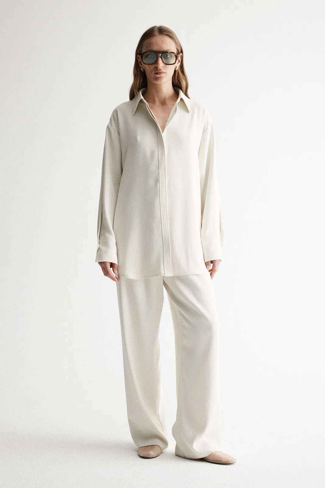 Edra Ls Shirt Ecru
