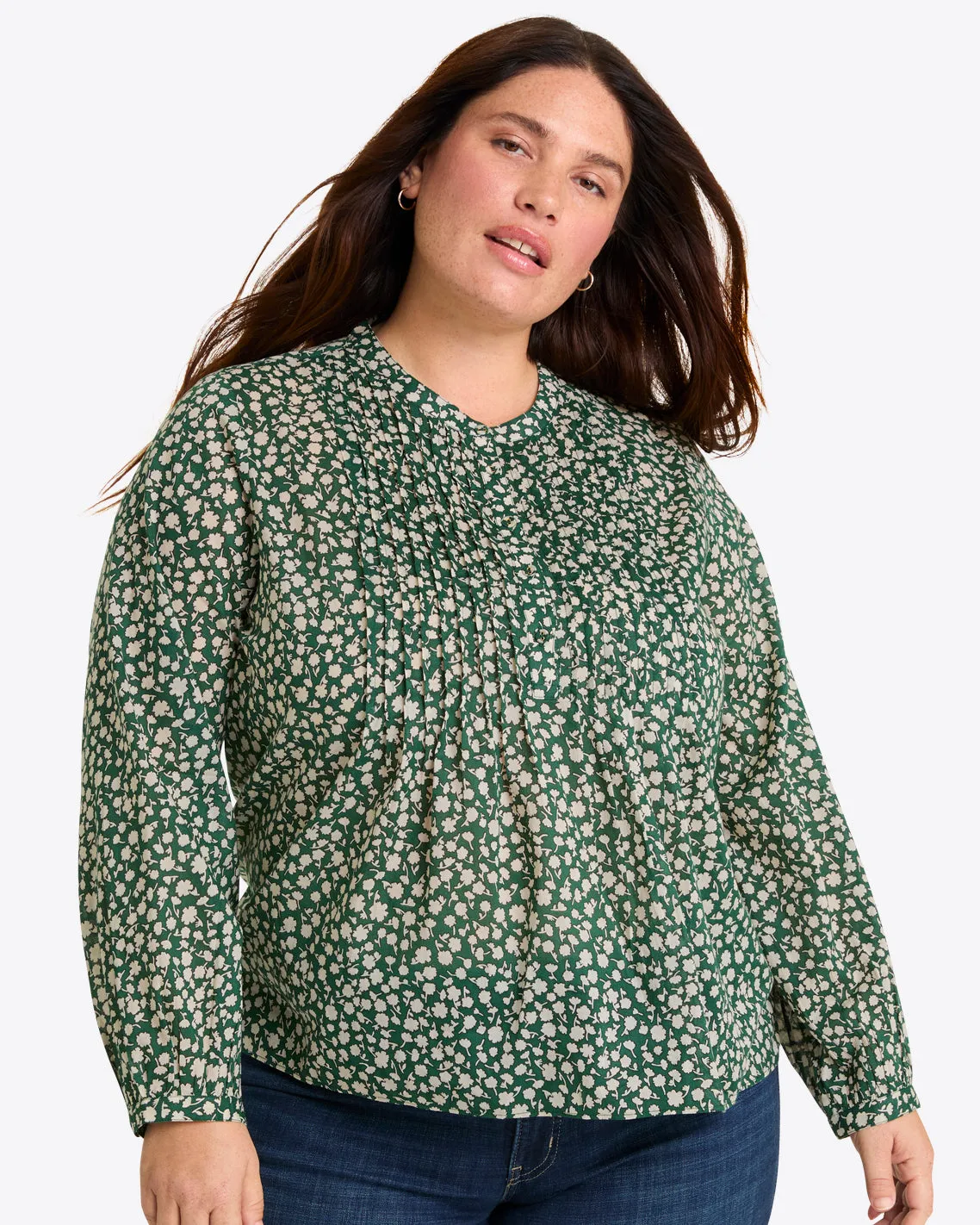 Evangaline Long Sleeve Top in Gauzy Cotton