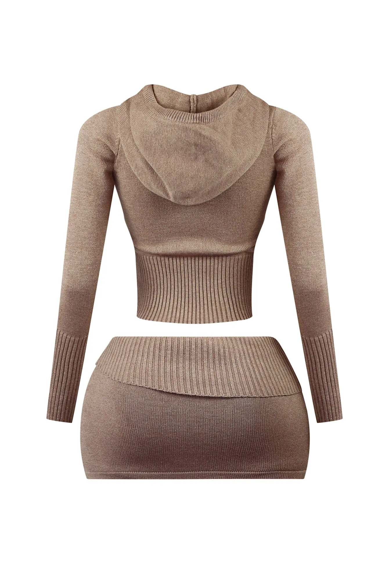 Fatima Knit Hoodie Jacket & Skirt SET