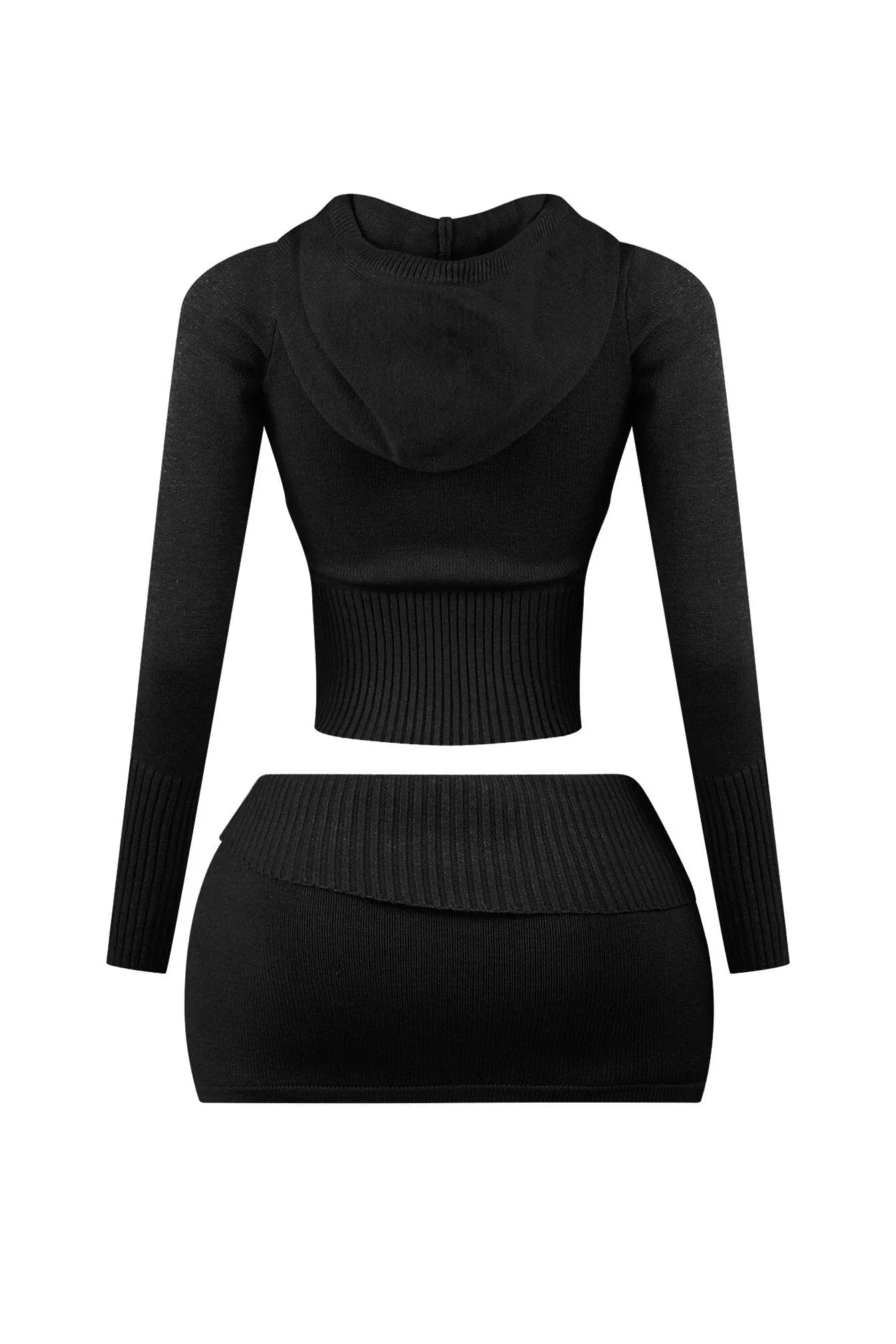 Fatima Knit Hoodie Jacket & Skirt SET