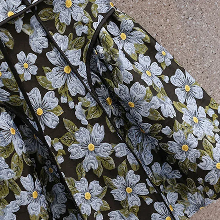 Floral Magic: The Puff Sleeve A-Line Dress for Vintage Lovers