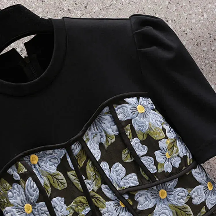 Floral Magic: The Puff Sleeve A-Line Dress for Vintage Lovers