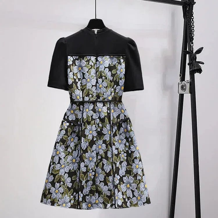 Floral Magic: The Puff Sleeve A-Line Dress for Vintage Lovers
