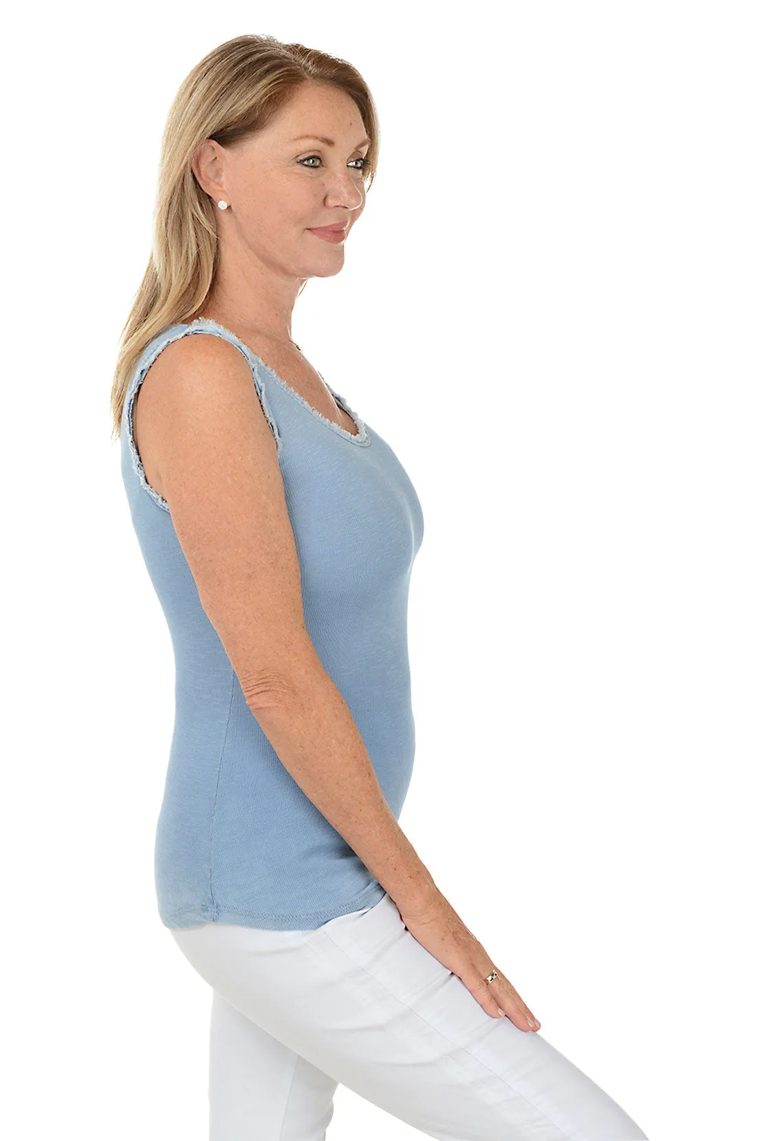 Frayed Edge Cotton Tank