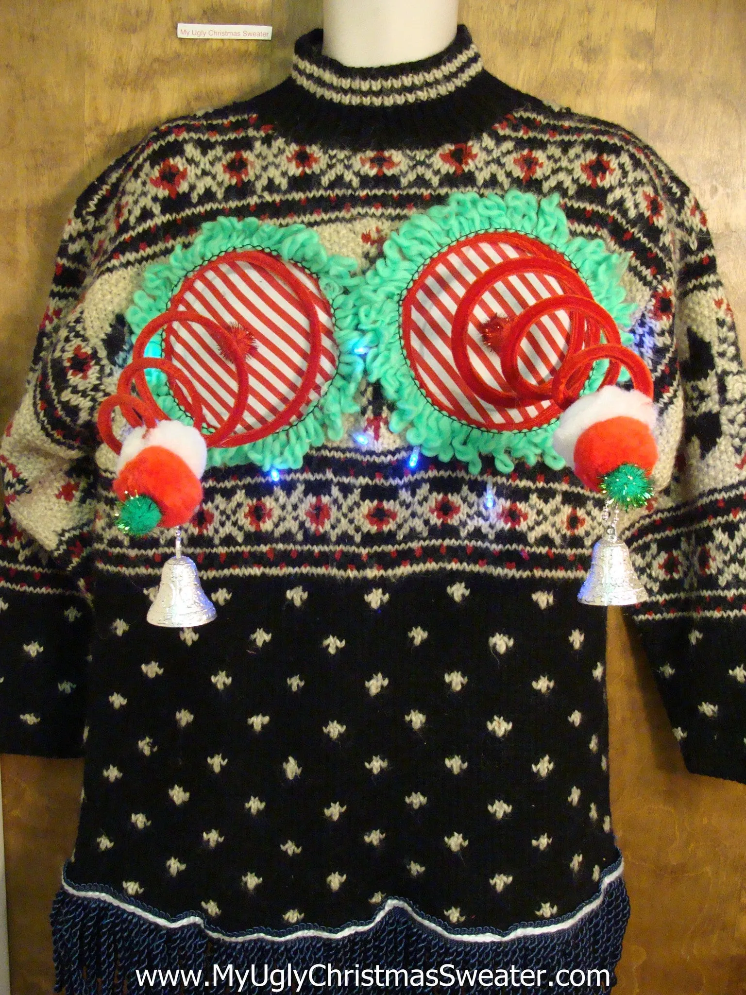 Funny Nordic Light-up Naughty Ugly Christmas Sweater