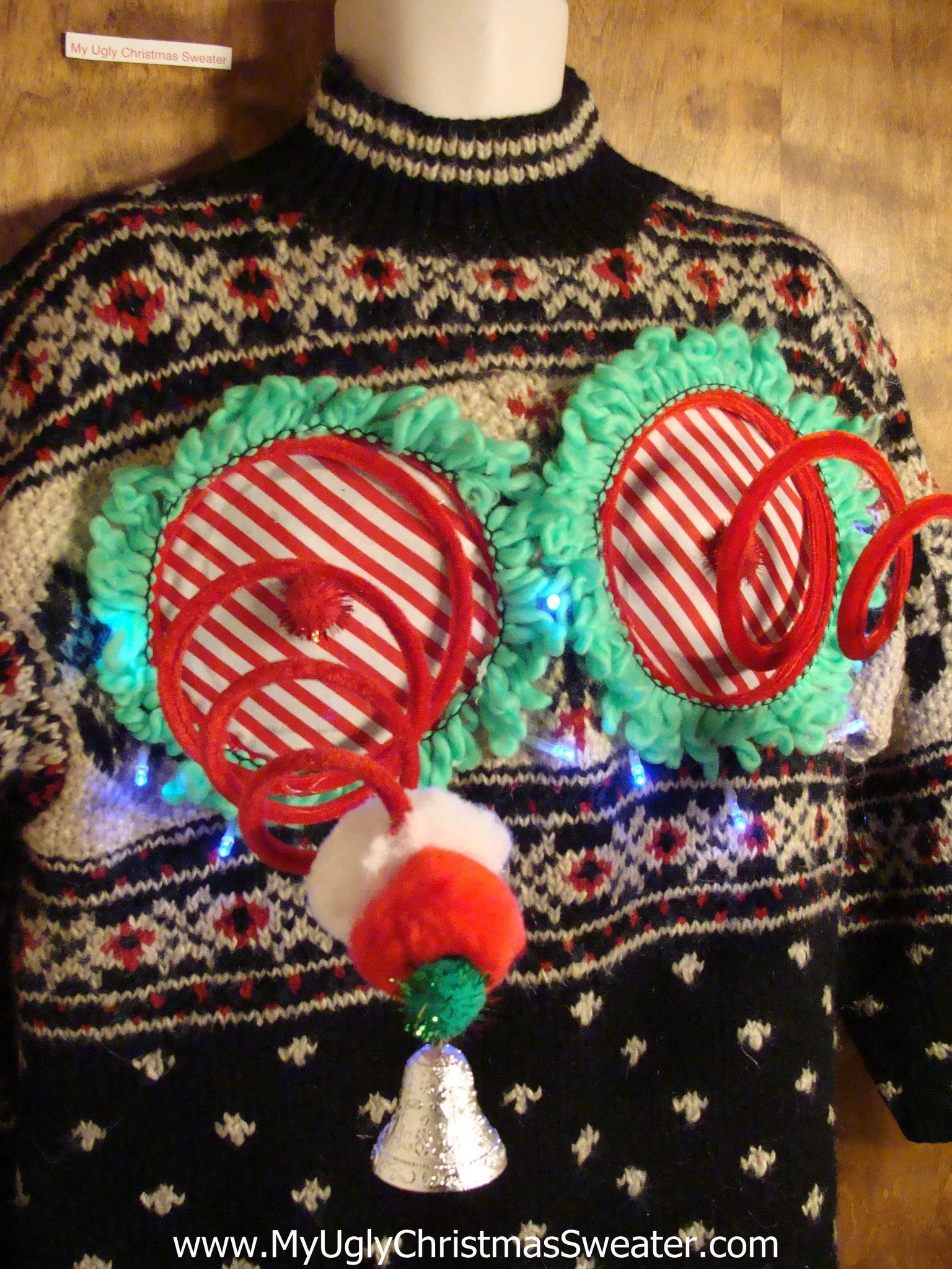 Funny Nordic Light-up Naughty Ugly Christmas Sweater