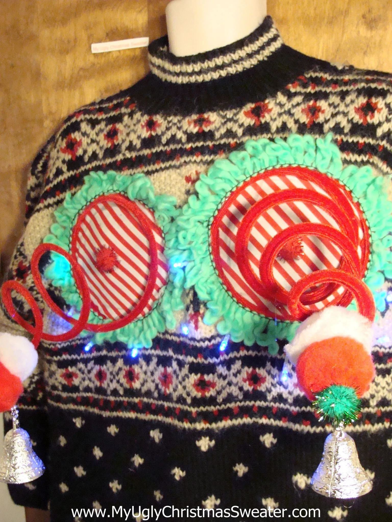 Funny Nordic Light-up Naughty Ugly Christmas Sweater