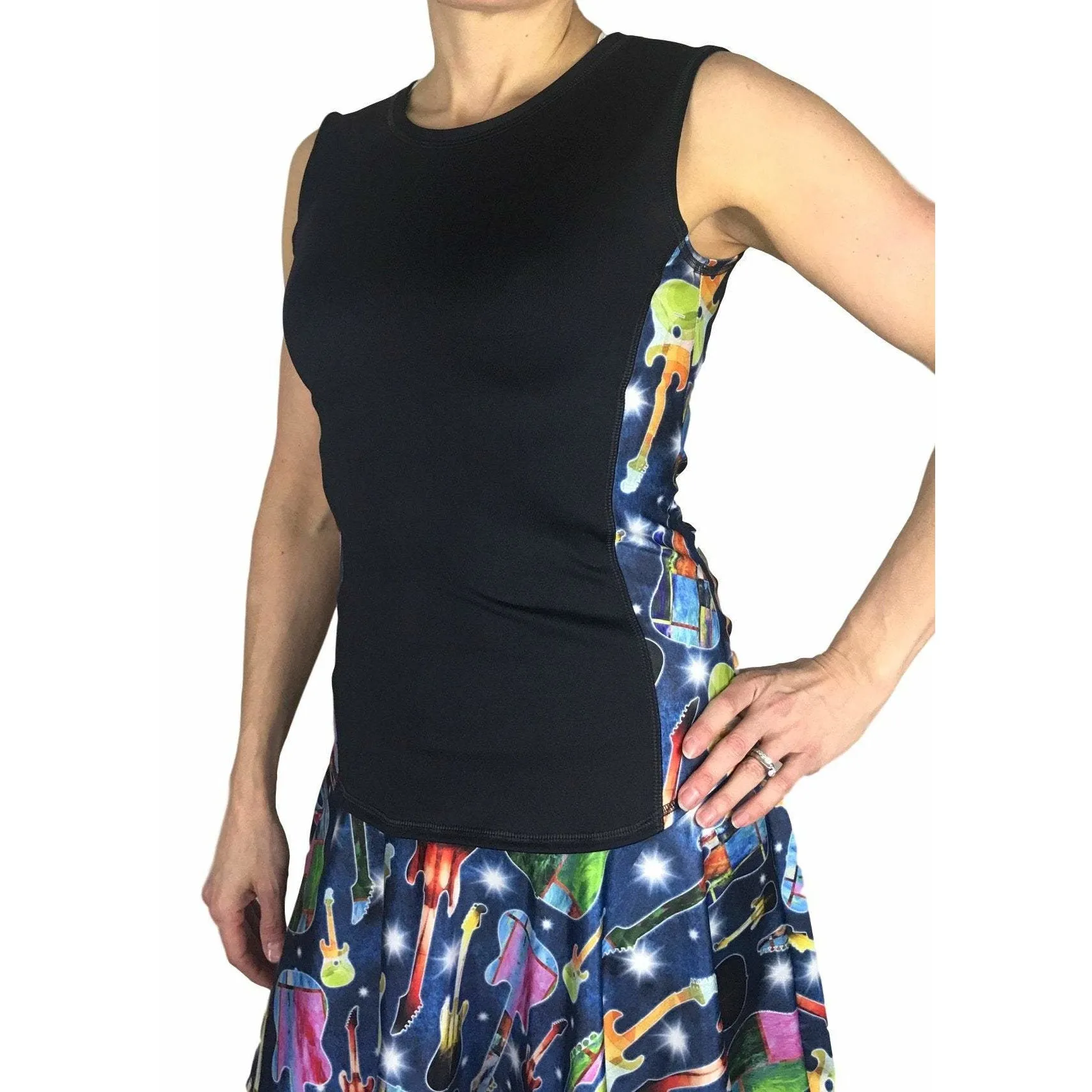 Guitar Rock 'n' Roll Athletic Tank, Golf Shirt, Tennis Shirt, Running Shirt or Top, Yoga Top