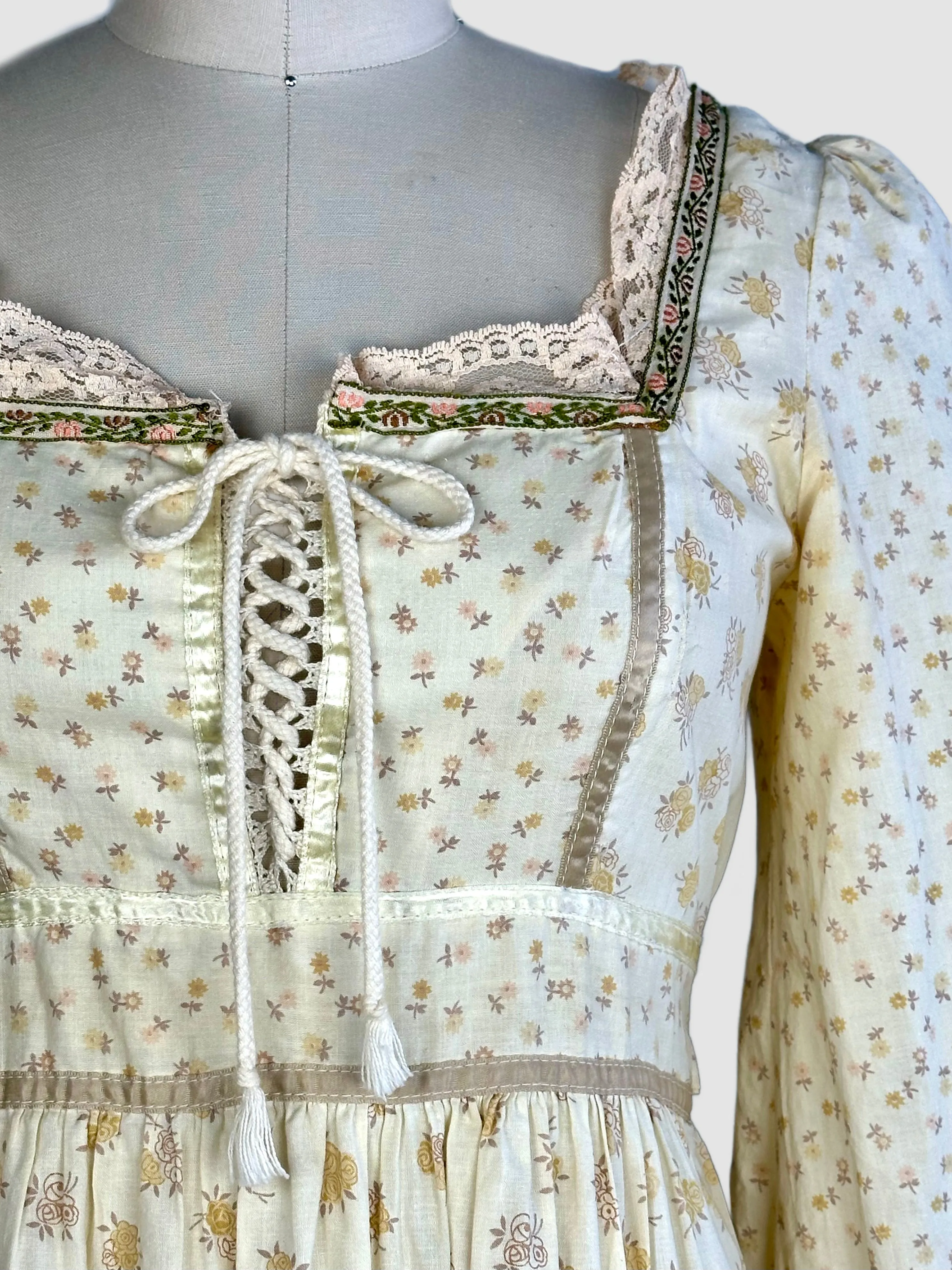 GUNNE SAX by Jessica Vintage 70s Prairie Dress • Small/Medium, Vintage size 11
