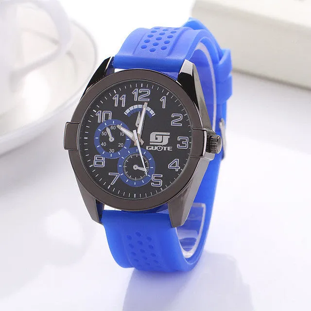 GUOTE Fashion Casual Outdoor Sport Watches Men Highend Meter Disc Quartz Watch Silicone Strap Wristwatch Relogio Masculino