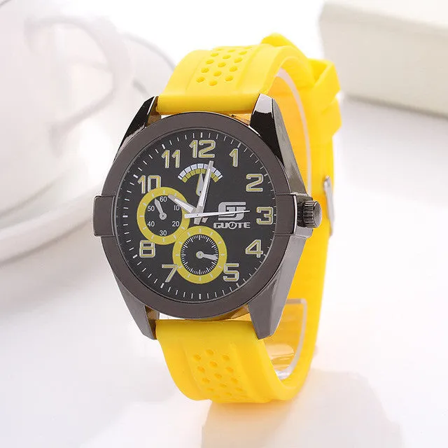 GUOTE Fashion Casual Outdoor Sport Watches Men Highend Meter Disc Quartz Watch Silicone Strap Wristwatch Relogio Masculino