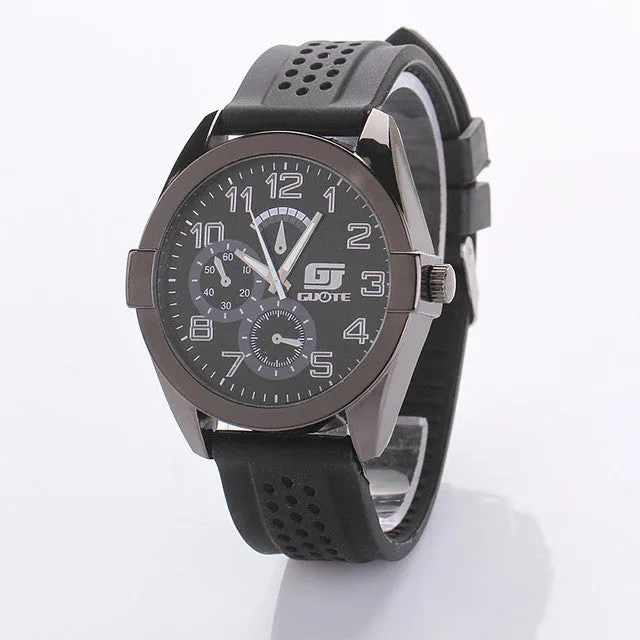 GUOTE Fashion Casual Outdoor Sport Watches Men Highend Meter Disc Quartz Watch Silicone Strap Wristwatch Relogio Masculino