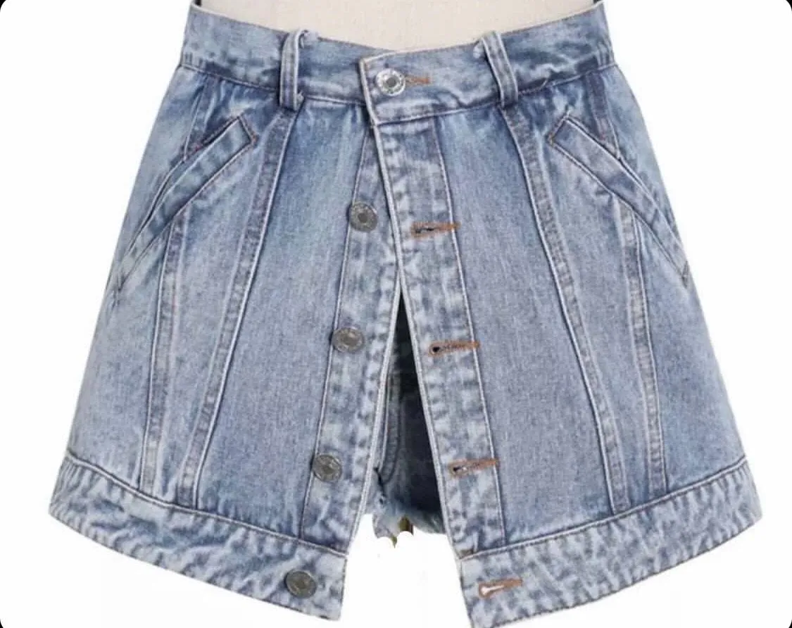 Hammered Denim skirt