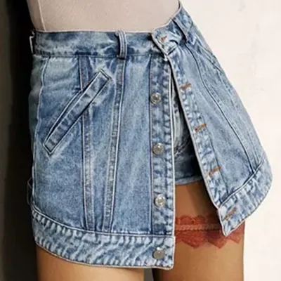 Hammered Denim skirt