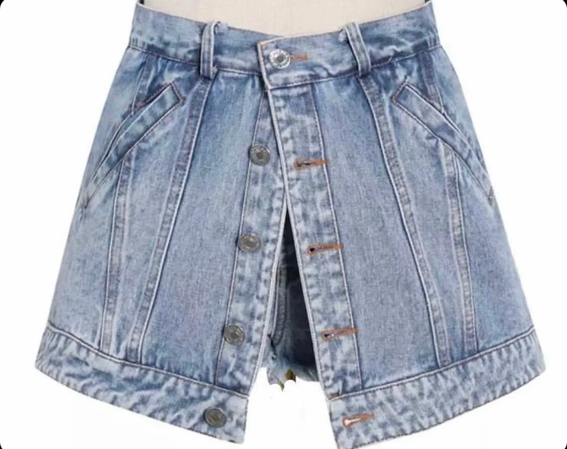 Hammered Denim skirt