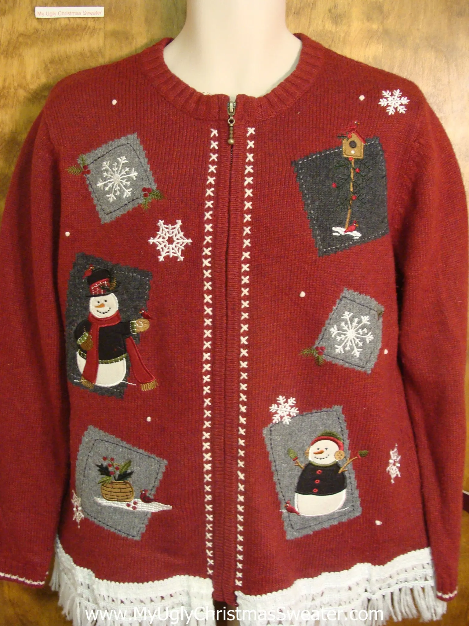 Jolly Snowmen Having Fun Ugly Xmas Sweater