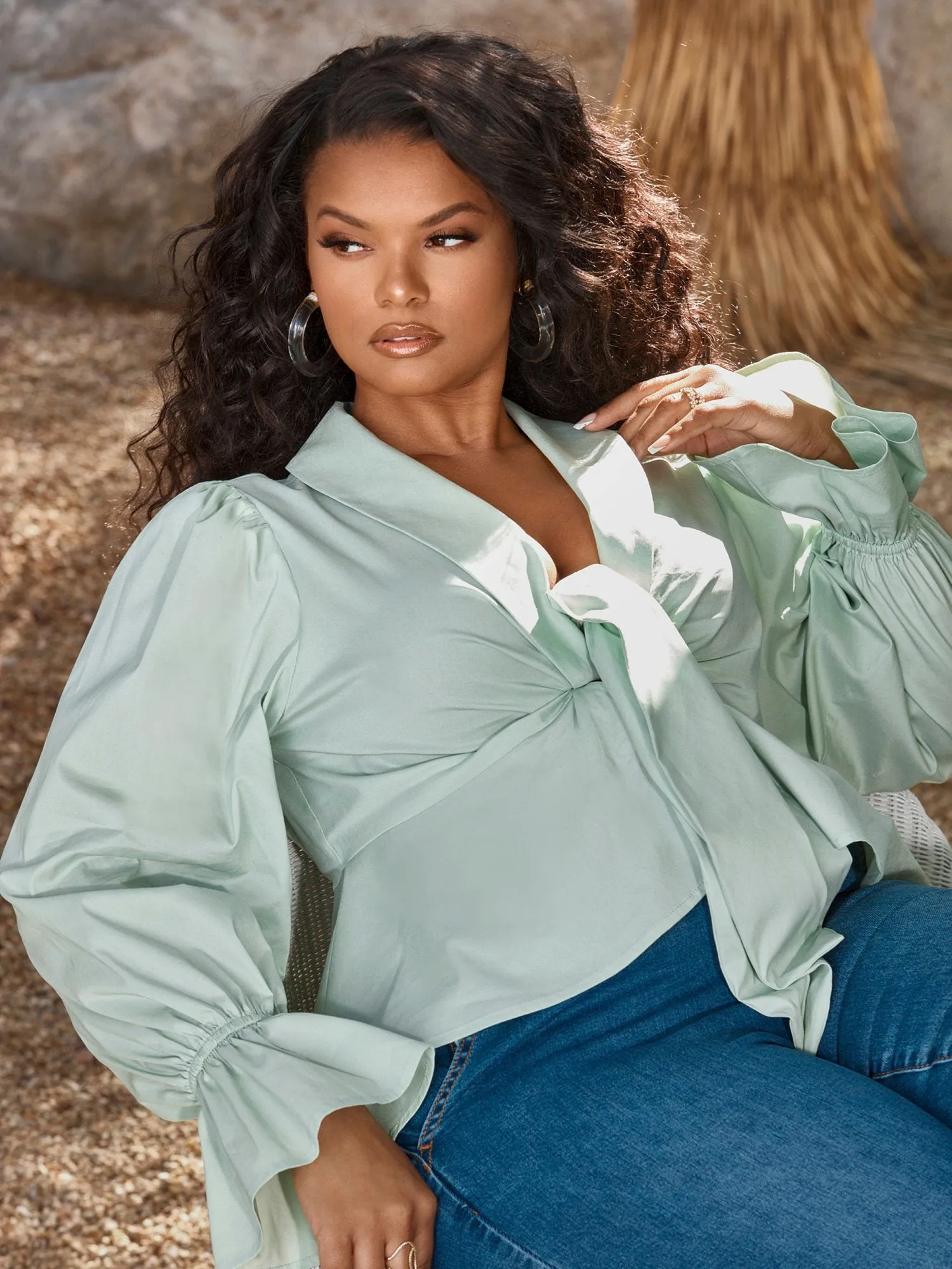 Juliette Tie Front Peplum Top