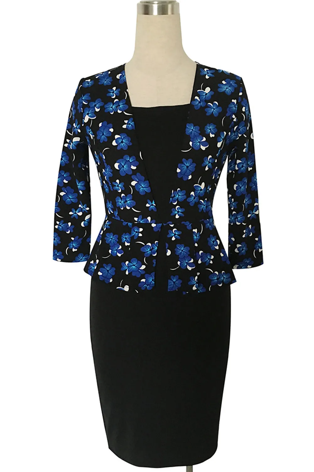Ketty More Women Pencil Skirt Style Flower Printed Dress-KMWD374