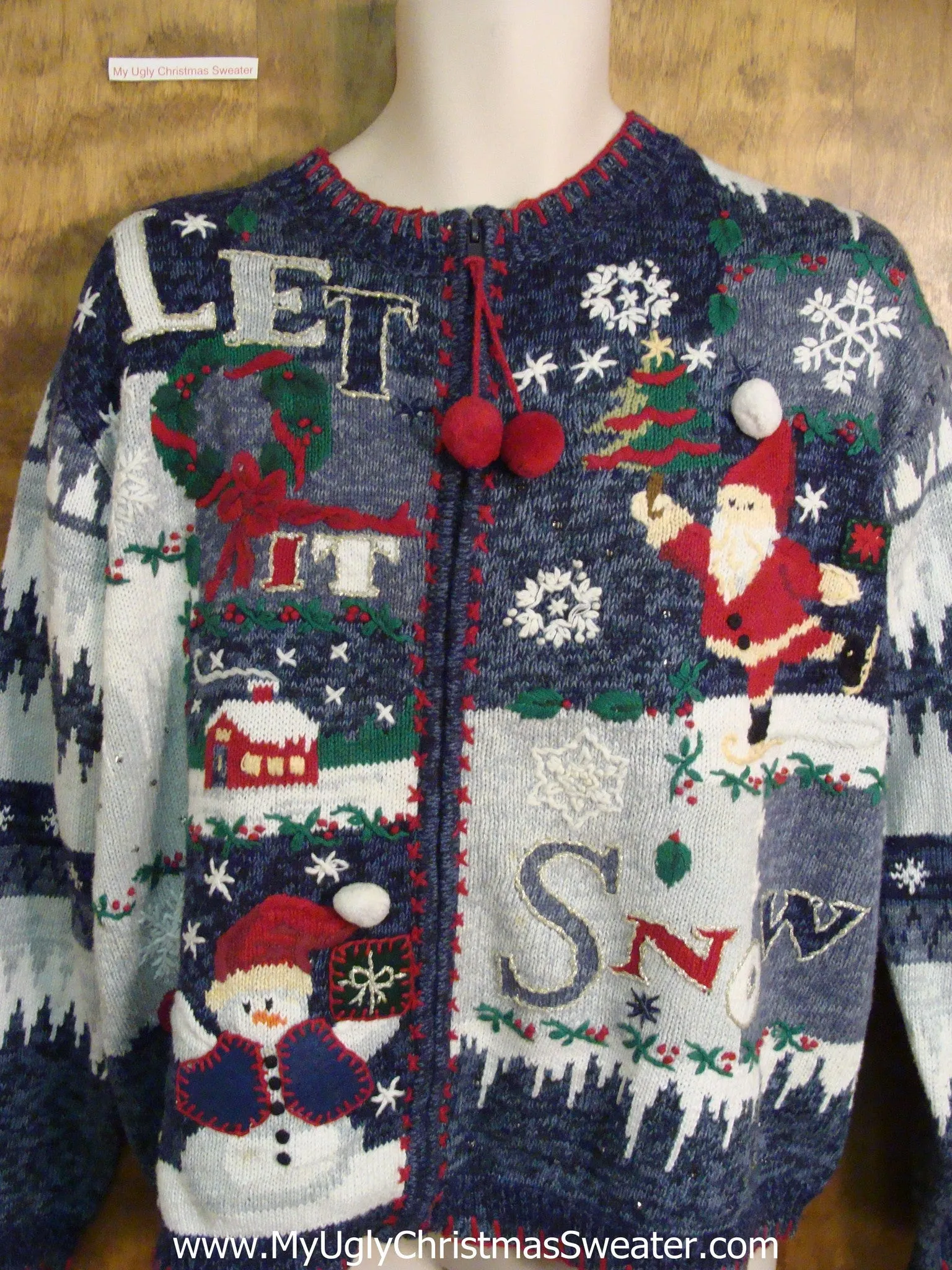 LET IT SNOW 80s Funny Christmas Sweater