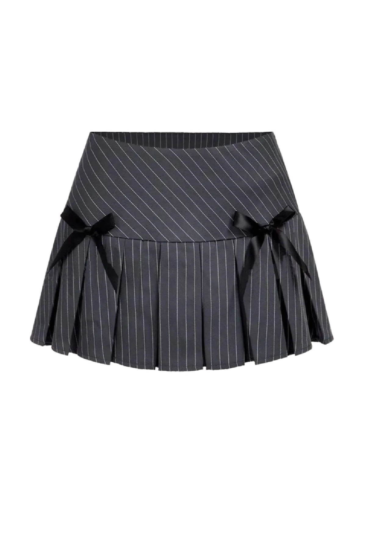 Lorena Pleated Mini Skirt (Blue Grey)