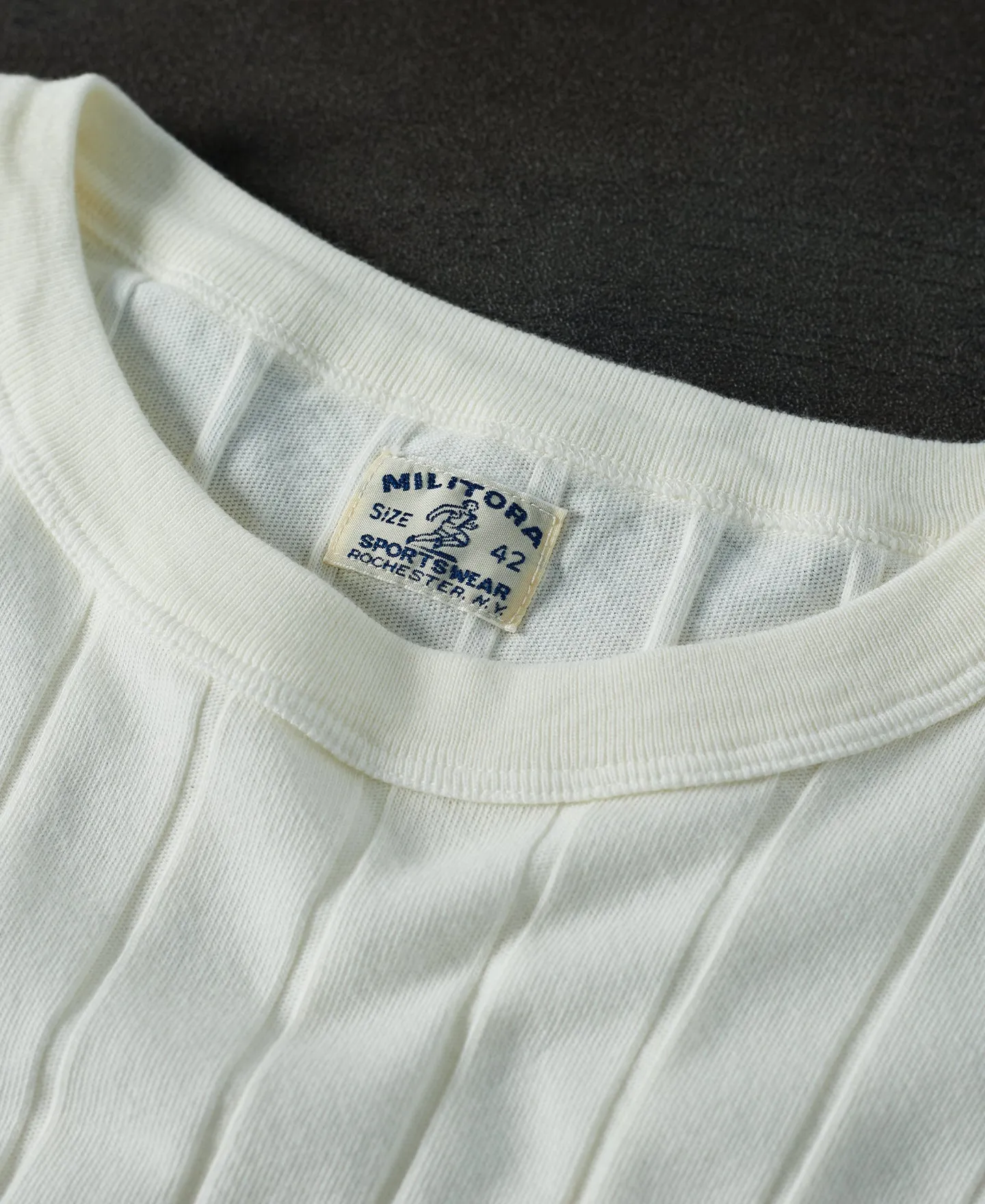 Lot 105 Drop Needle Ribbed Pocket T-Shirt - Ivory