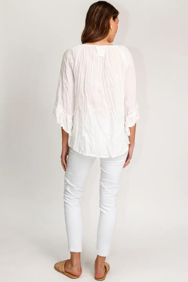Lula Life Chloe Cotton Top White