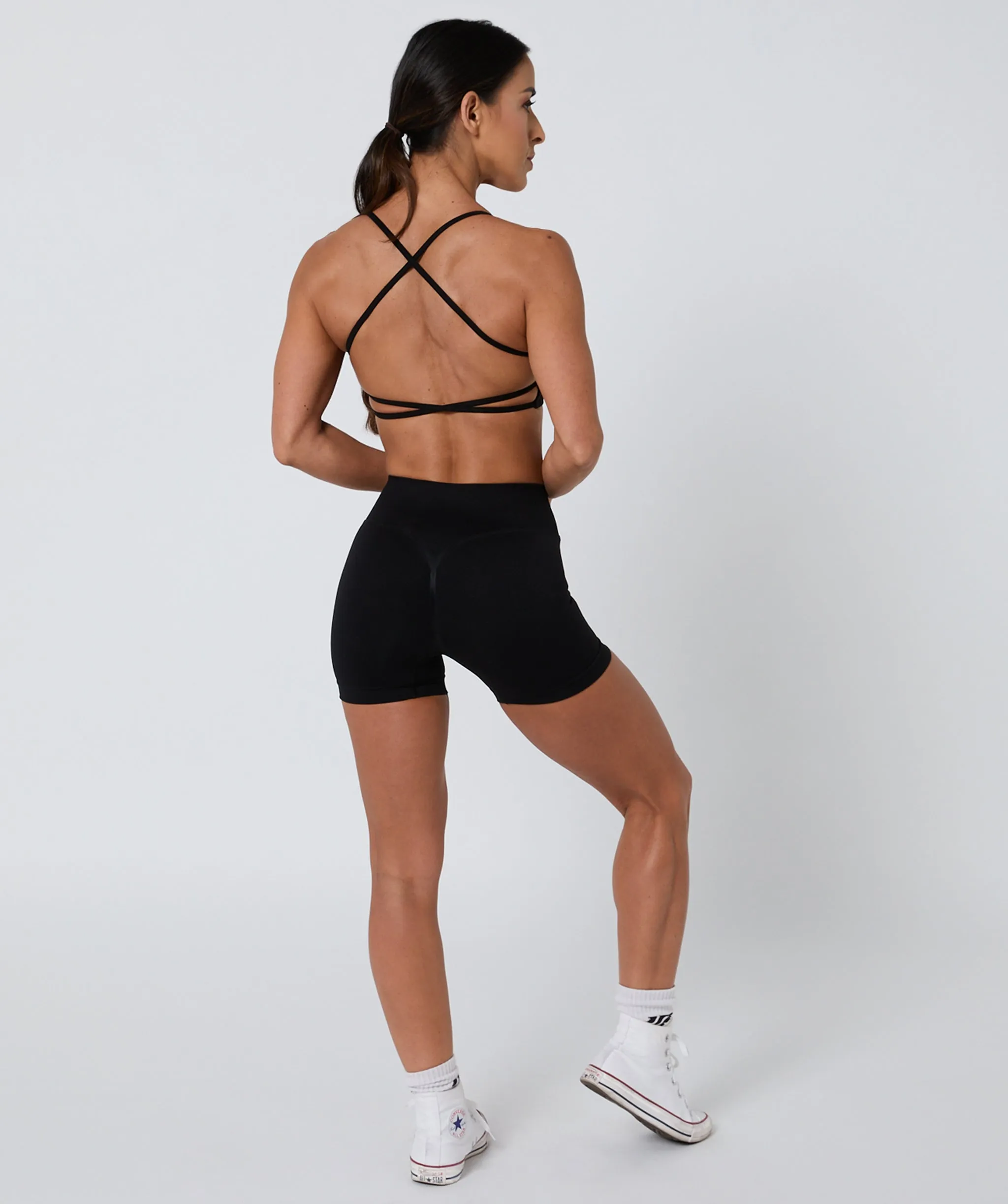 Luscious Seamless Strappy Bralette Black