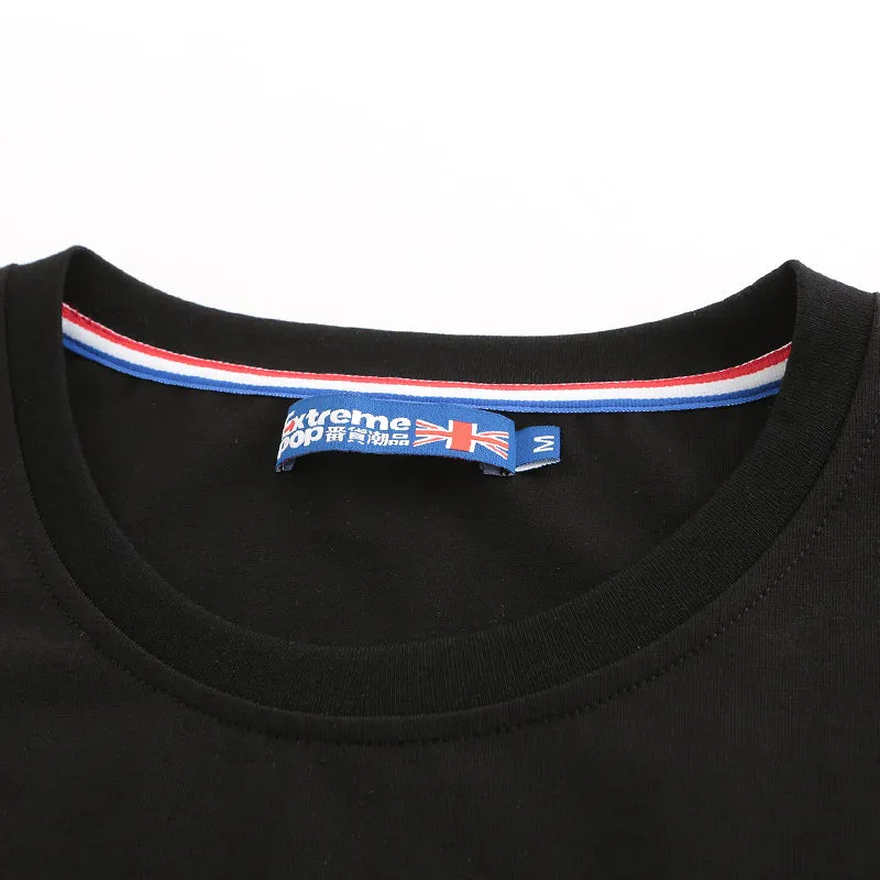 men's Printed T-shirt black blue white