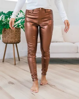 Metallic Skinny Jeans - Copper FINAL SALE