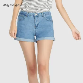 Mini shorts sexy ripped short jeans female 2018 summer dark blue hole hot shorts High waist denim shorts women bottoms