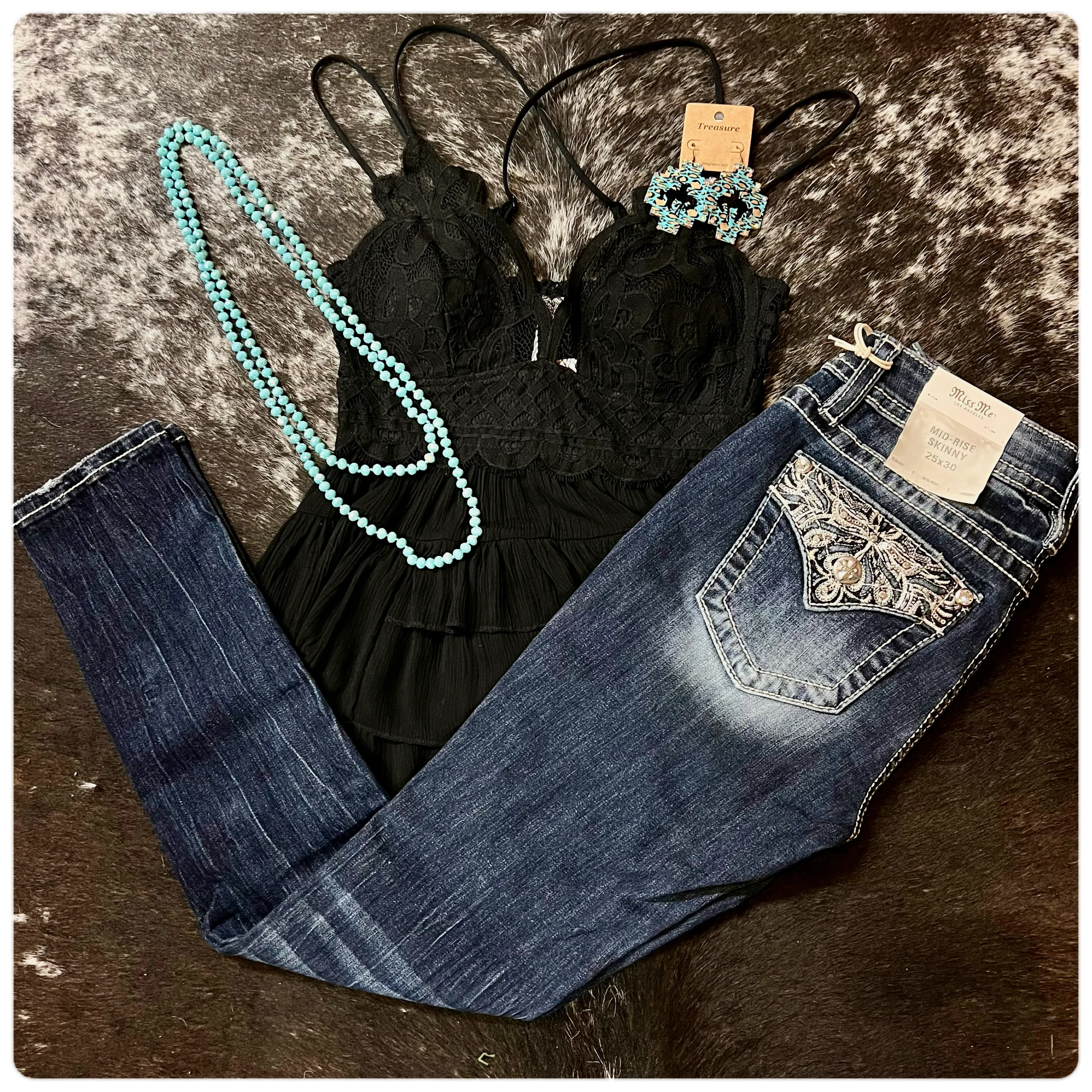 Miss Me Stitched Paisley Skinny Jeans