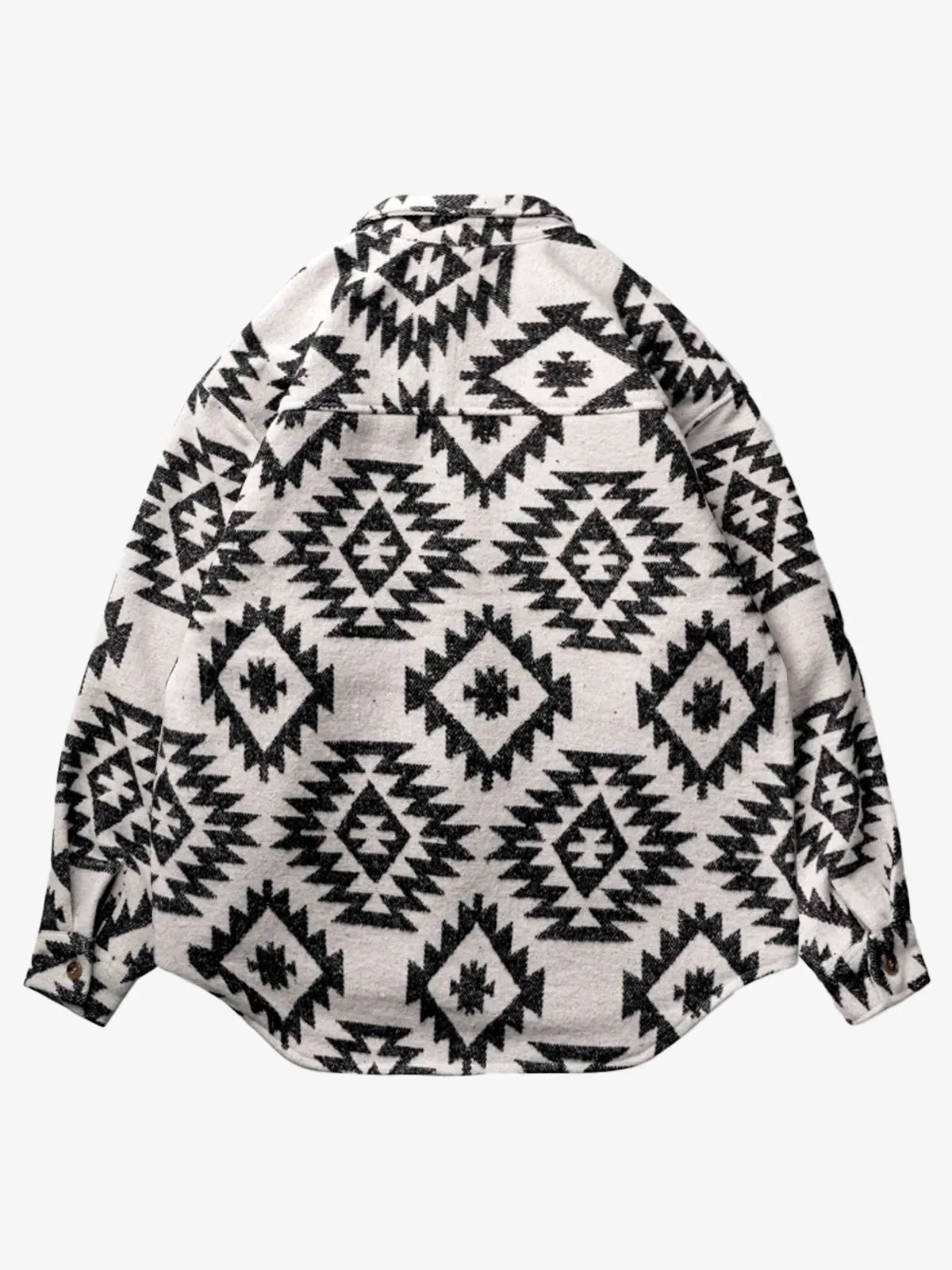 Navajo Pattern Wool Blend Overshirt