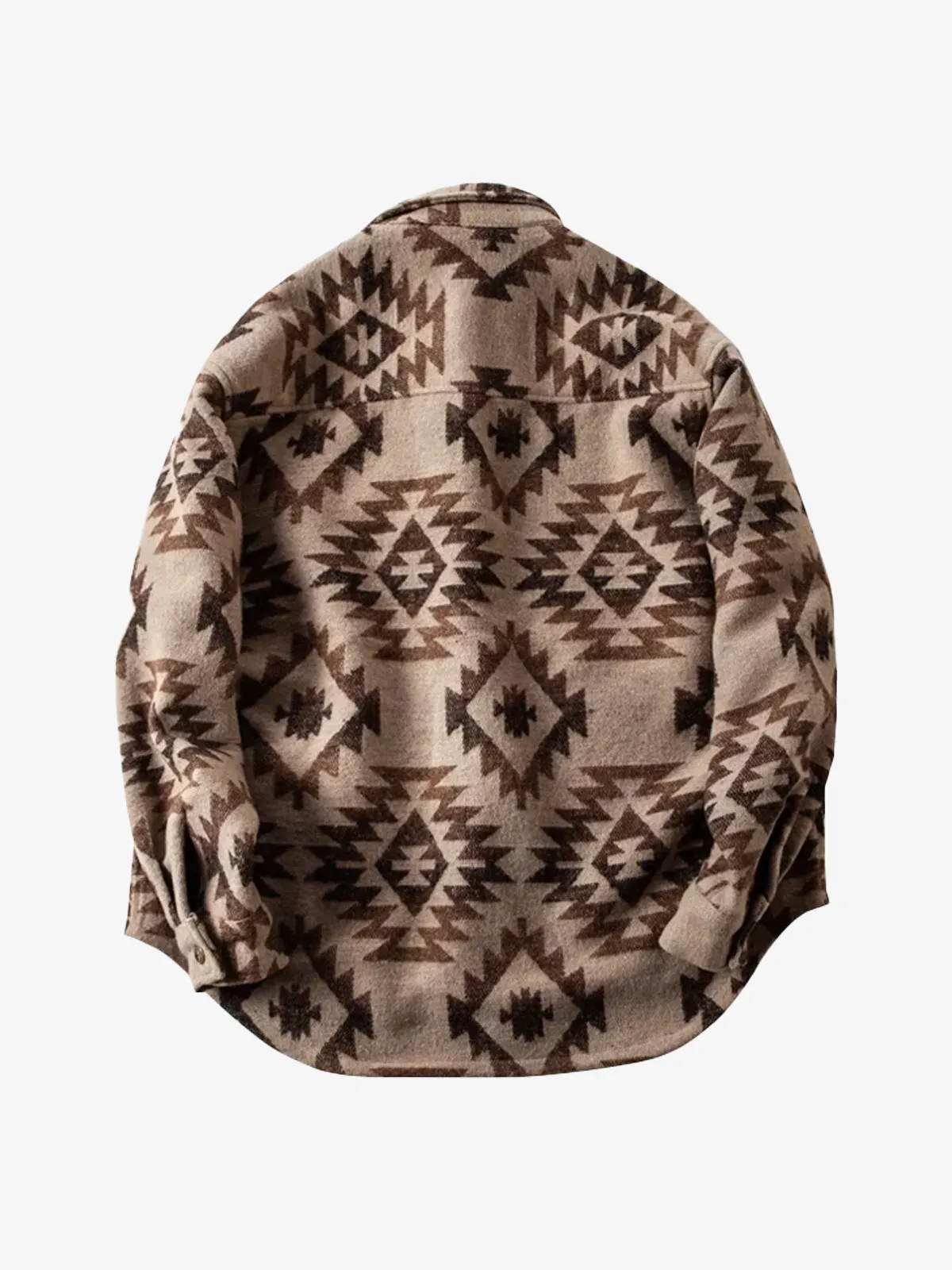 Navajo Pattern Wool Blend Overshirt