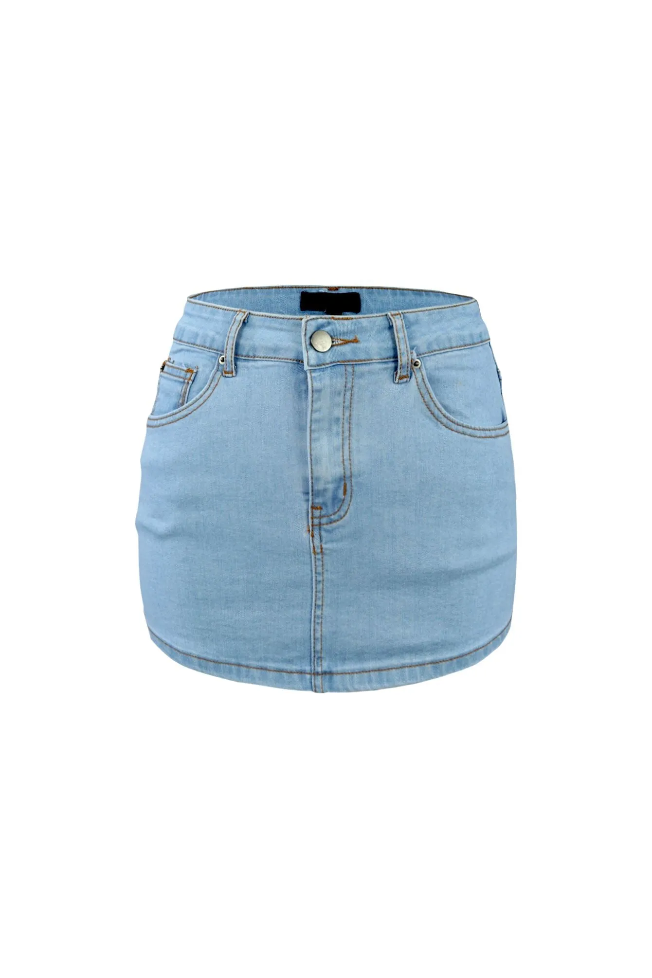 Next Level Light Denim Mini Skirt
