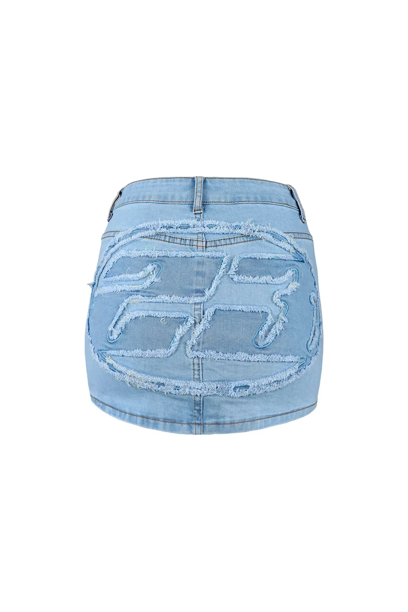 Next Level Light Denim Mini Skirt