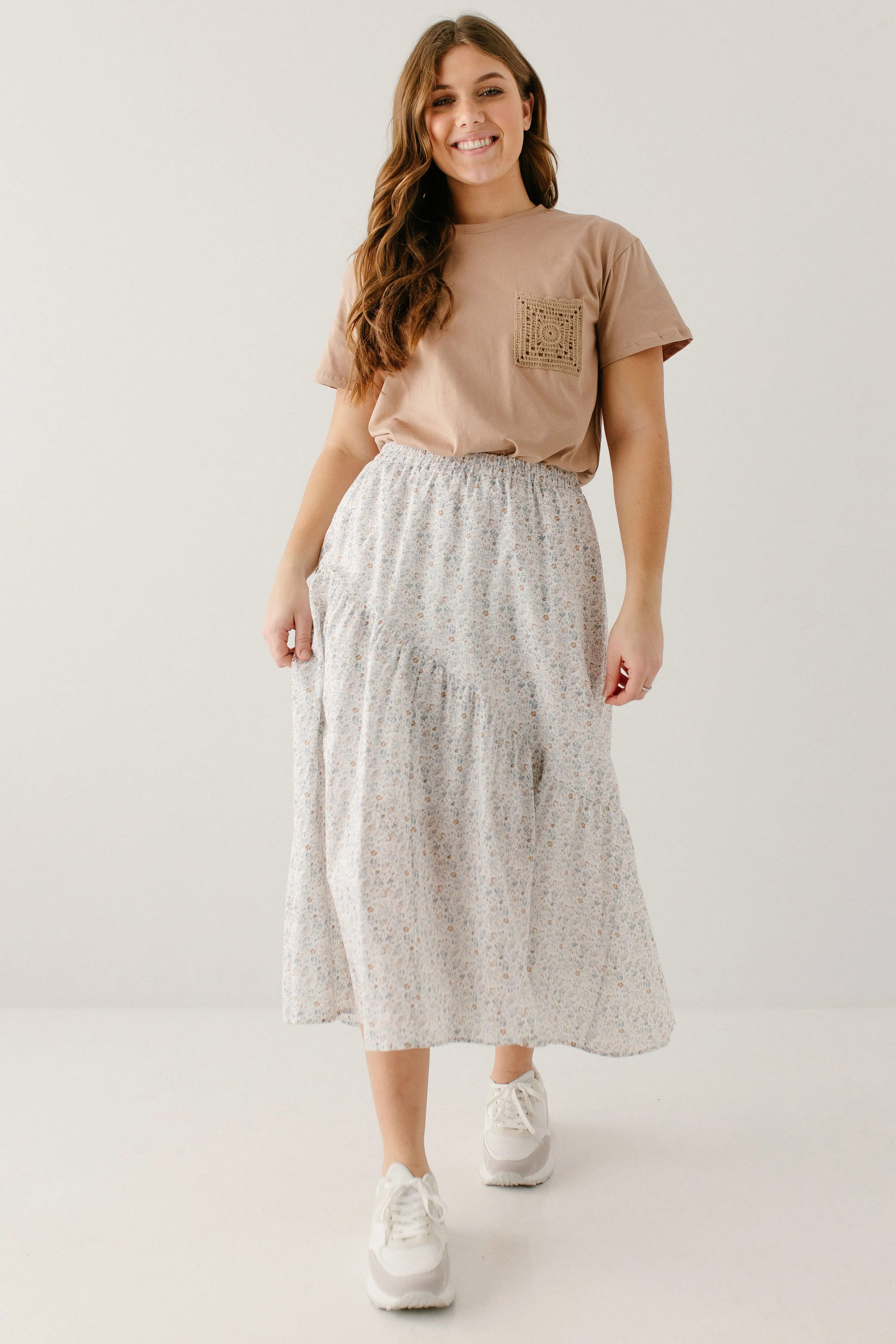 'Patricia' Cotton Crochet Pocket Top FINAL SALE