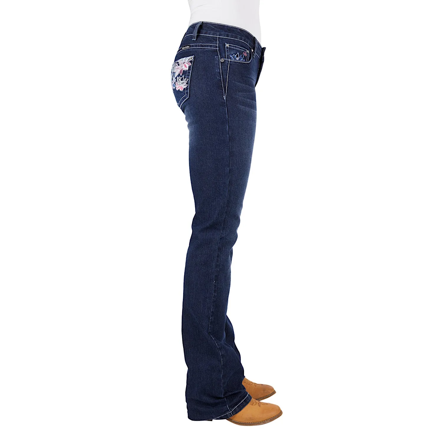 Pure Western Womens Carole Relaxed Rider Jean-Dark Wash