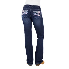 Pure Western Womens Carole Relaxed Rider Jean-Dark Wash