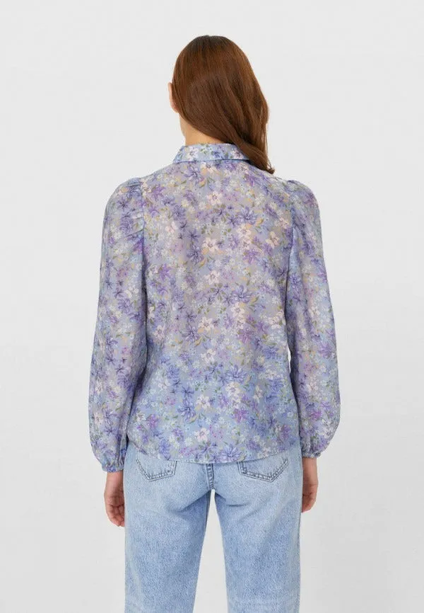 Purple Printed Long Sleeve Shirt