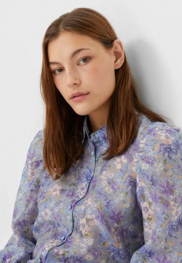 Purple Printed Long Sleeve Shirt