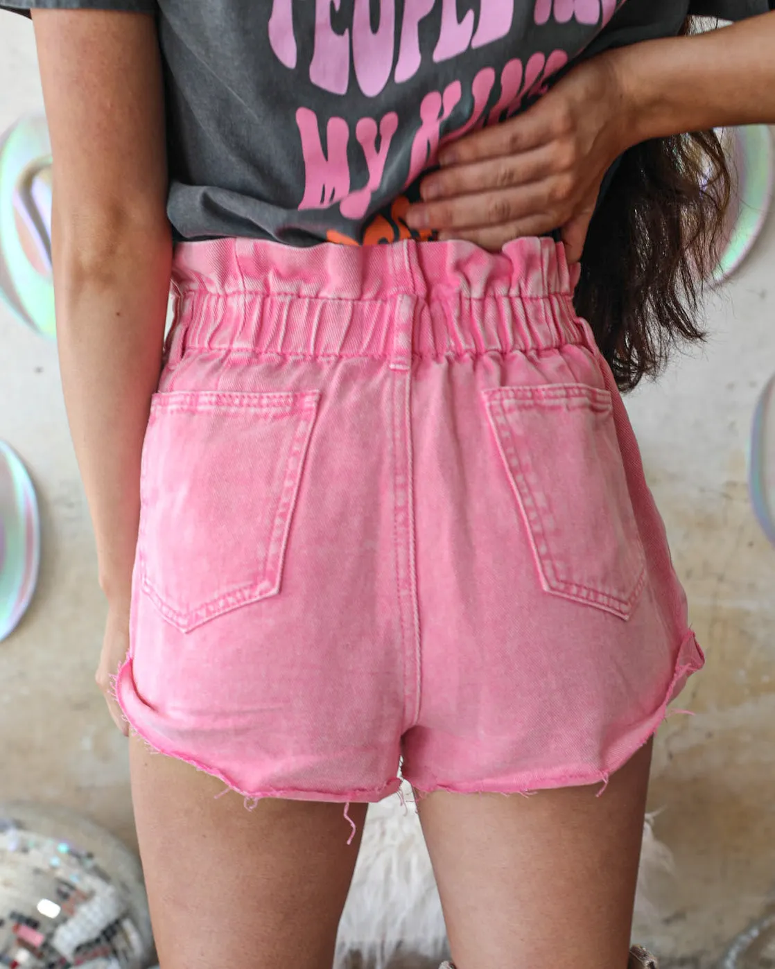 "KC" Pollyanna Pink Denim Shorts