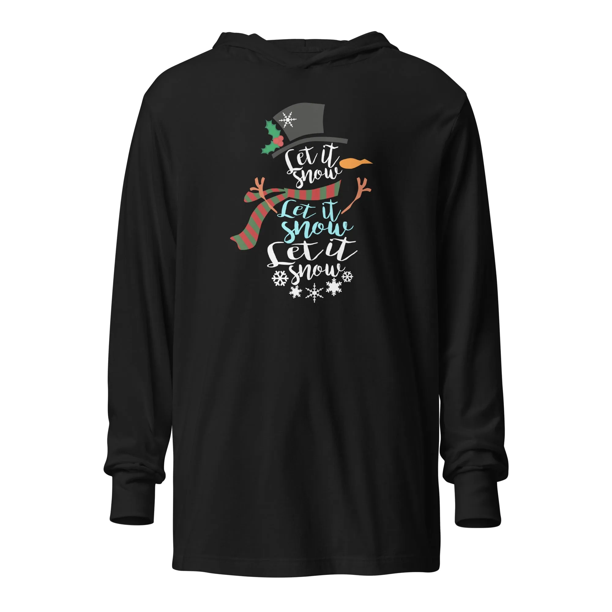 "Let It Snow" Hooded Long-Sleeve Tee (Several Colors Available)