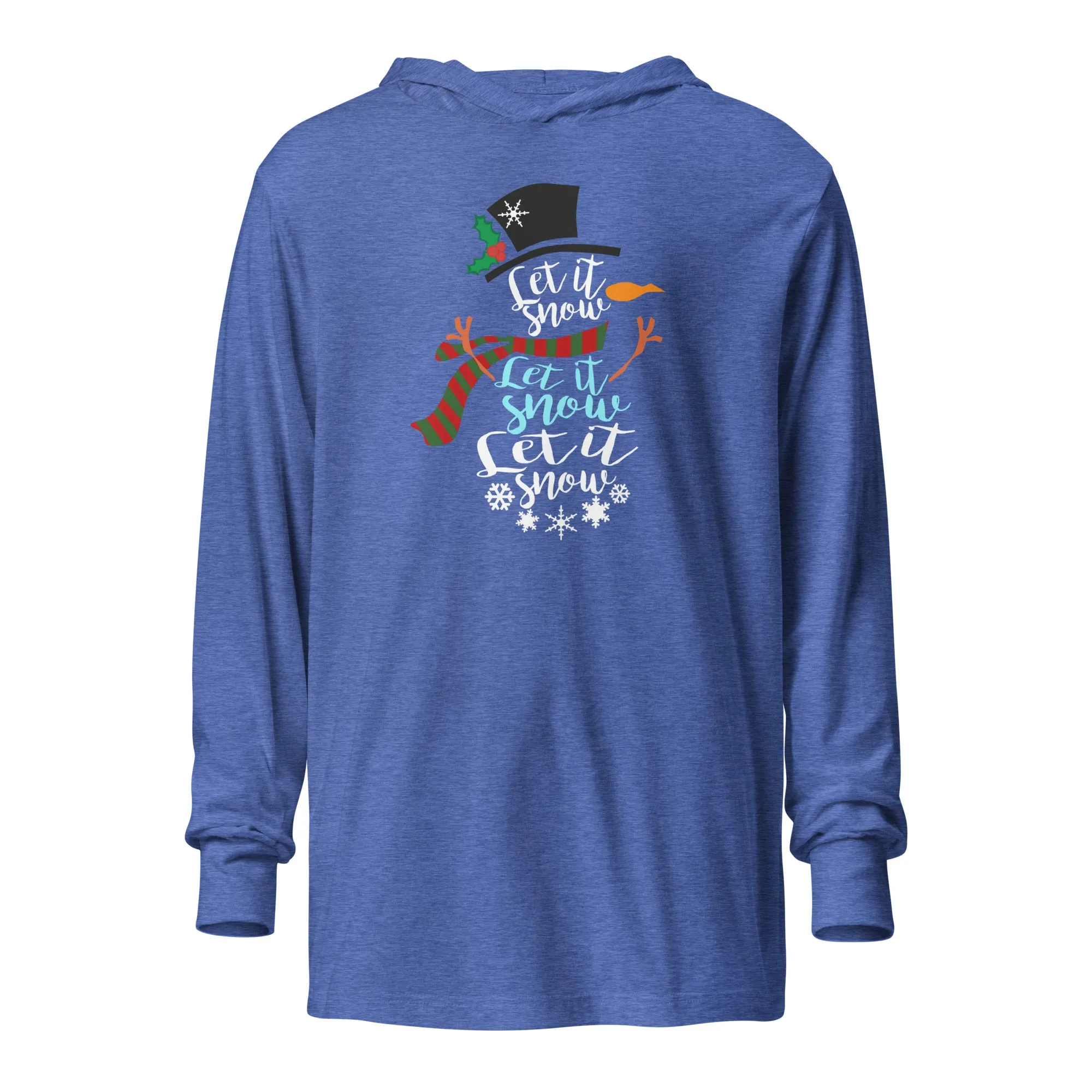 "Let It Snow" Hooded Long-Sleeve Tee (Several Colors Available)