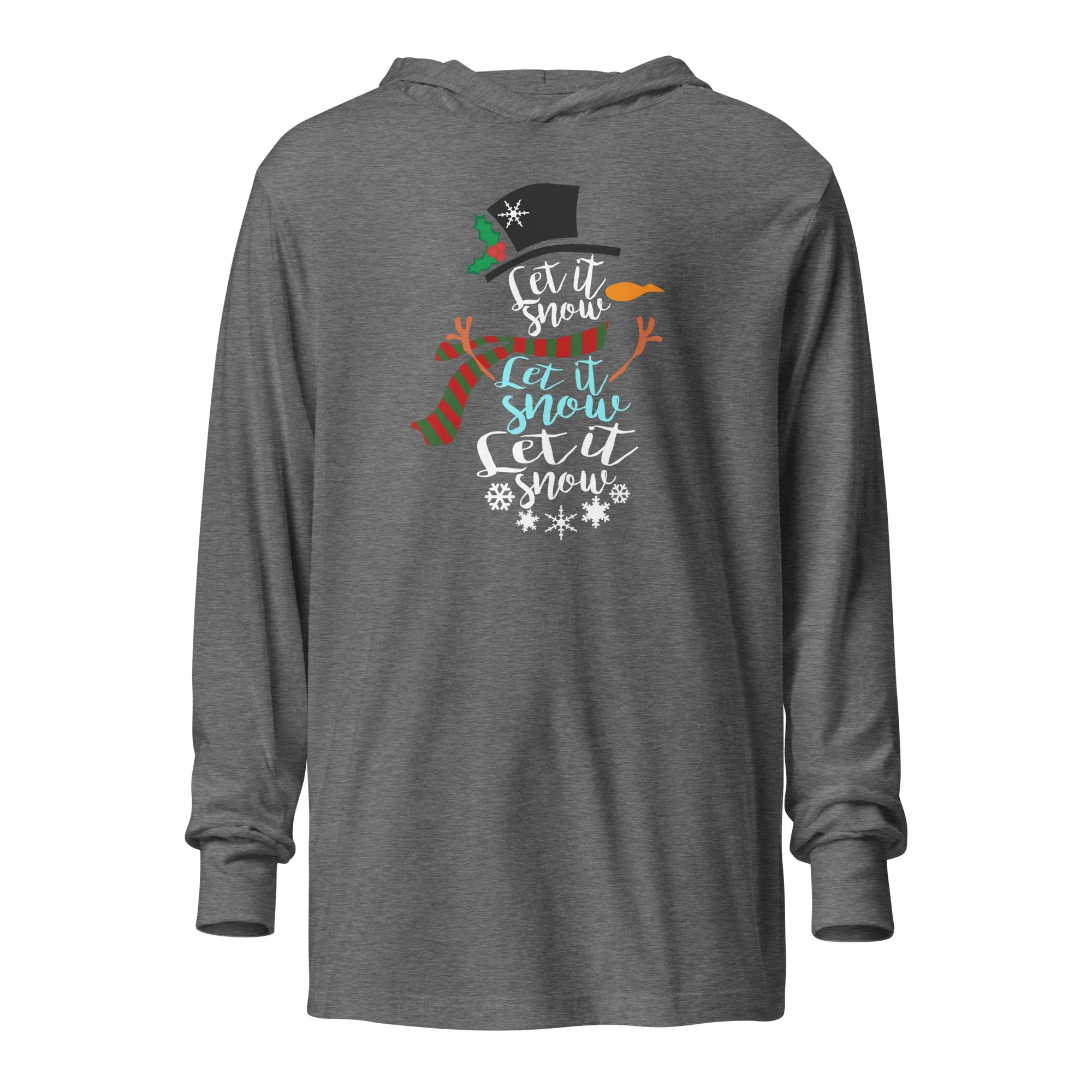 "Let It Snow" Hooded Long-Sleeve Tee (Several Colors Available)