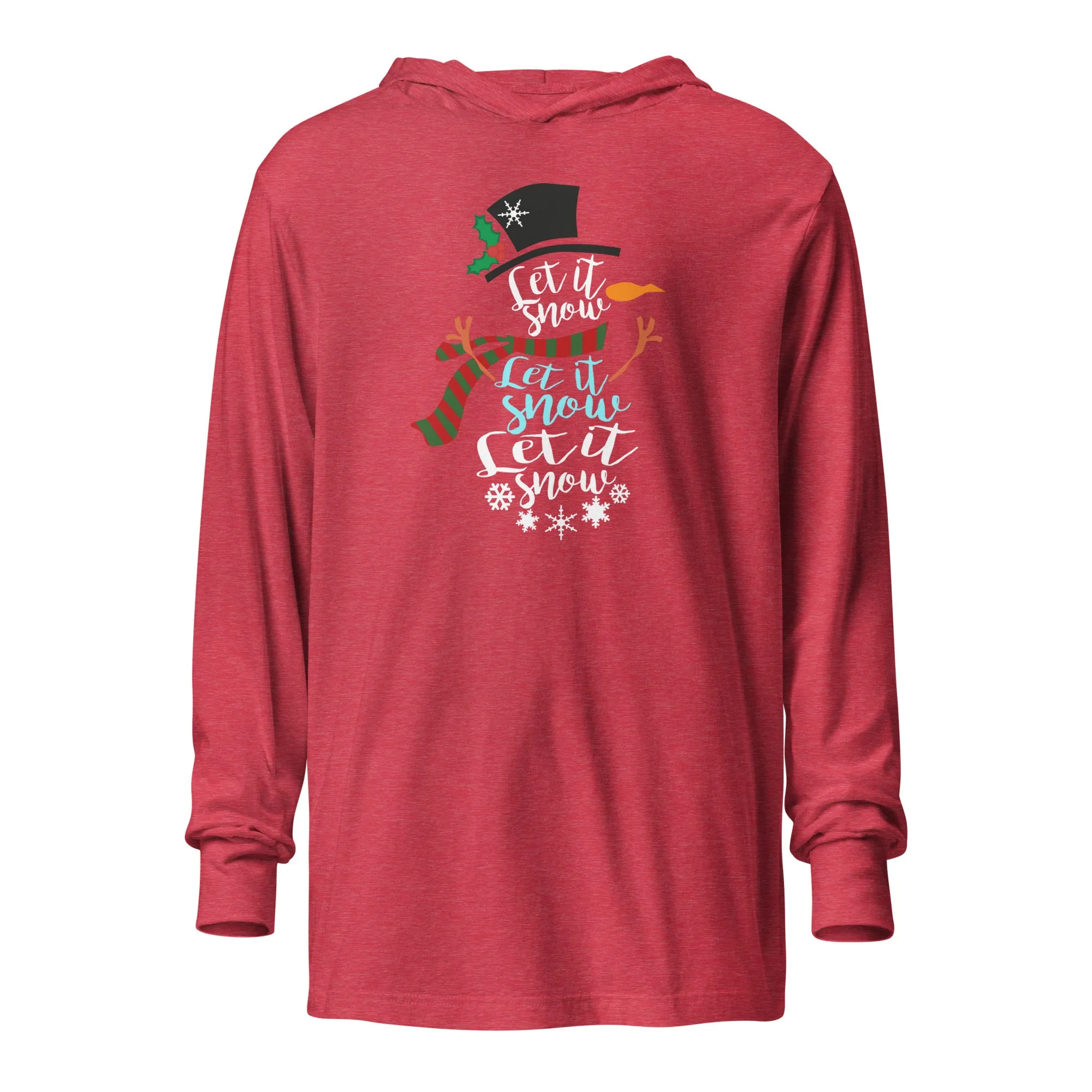 "Let It Snow" Hooded Long-Sleeve Tee (Several Colors Available)