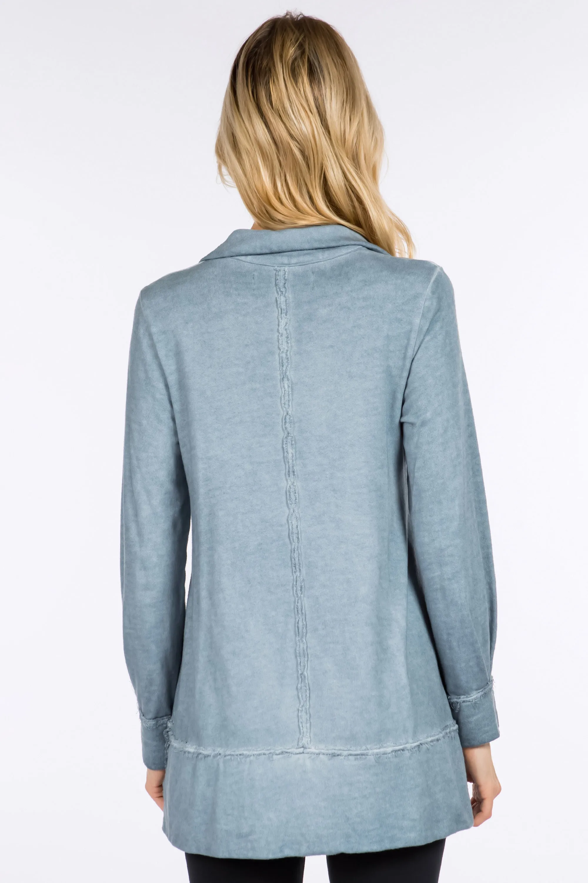 Raw Edge Split Neck Tunic