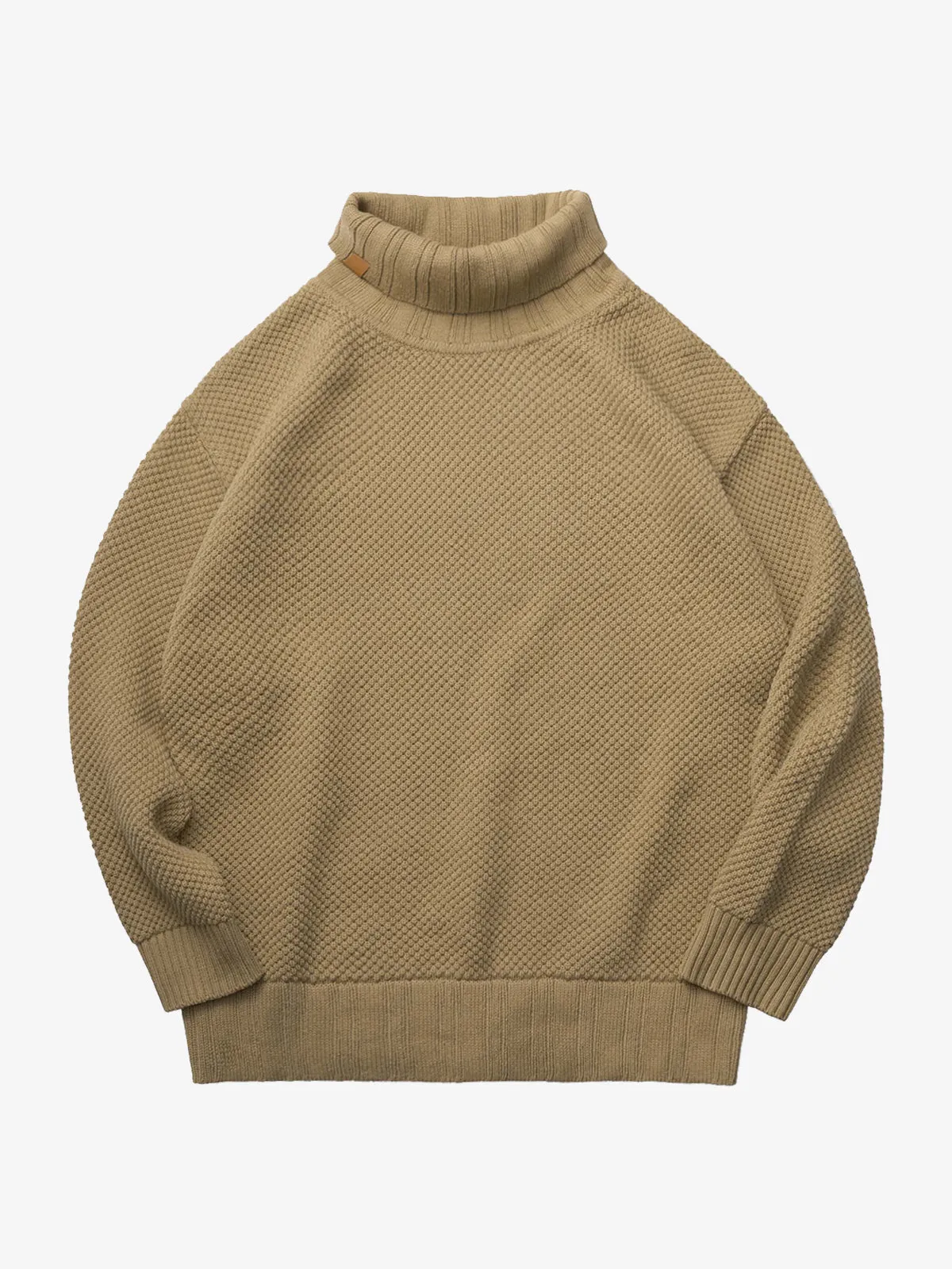 Ribbed Trim Turtleneck Knitted Sweater