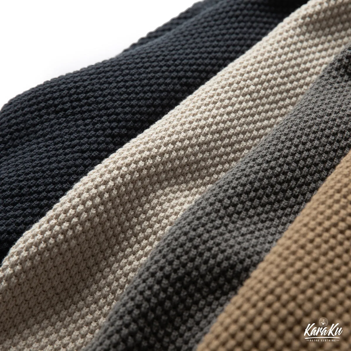 Ribbed Trim Turtleneck Knitted Sweater