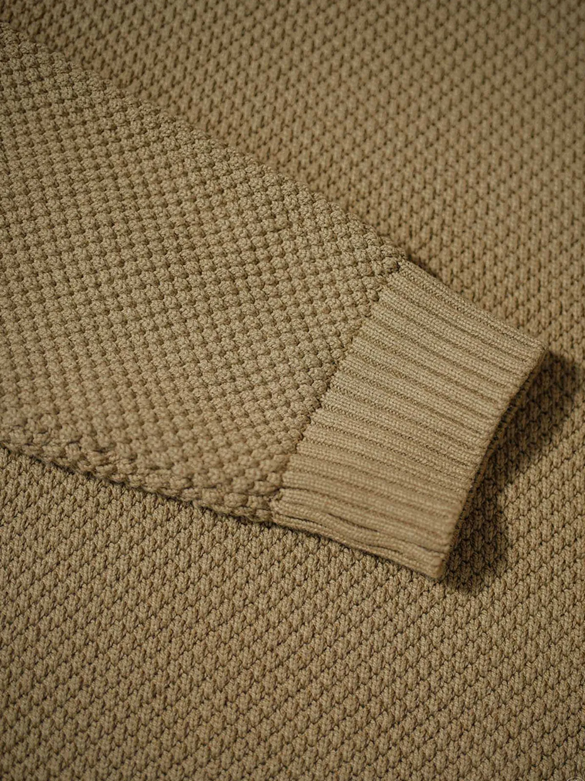 Ribbed Trim Turtleneck Knitted Sweater