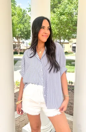 Simply Trendy Navy Striped Button Down